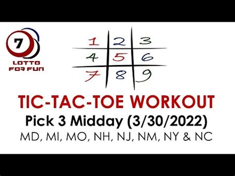 In pairs, players take turns writing X and O in the <b>3</b> x <b>3</b> grid. . Nc pick 3 tic tac toe workout